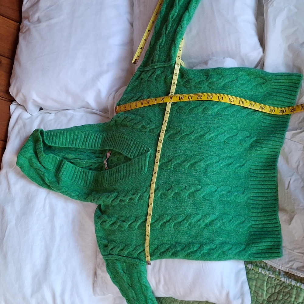 SO Green Cable Knit Hoodie Sweater Women's/Junior's XS - Picture 5 of 8